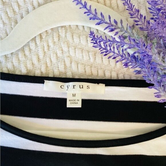 NWT Cyrus Women's Striped Top With Floral Print Size Medium - Picture 5 of 7